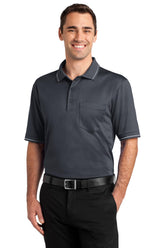 CornerStone® Select Snag-Proof Tipped Pocket Polo - Charcoal/ Light Grey - XS